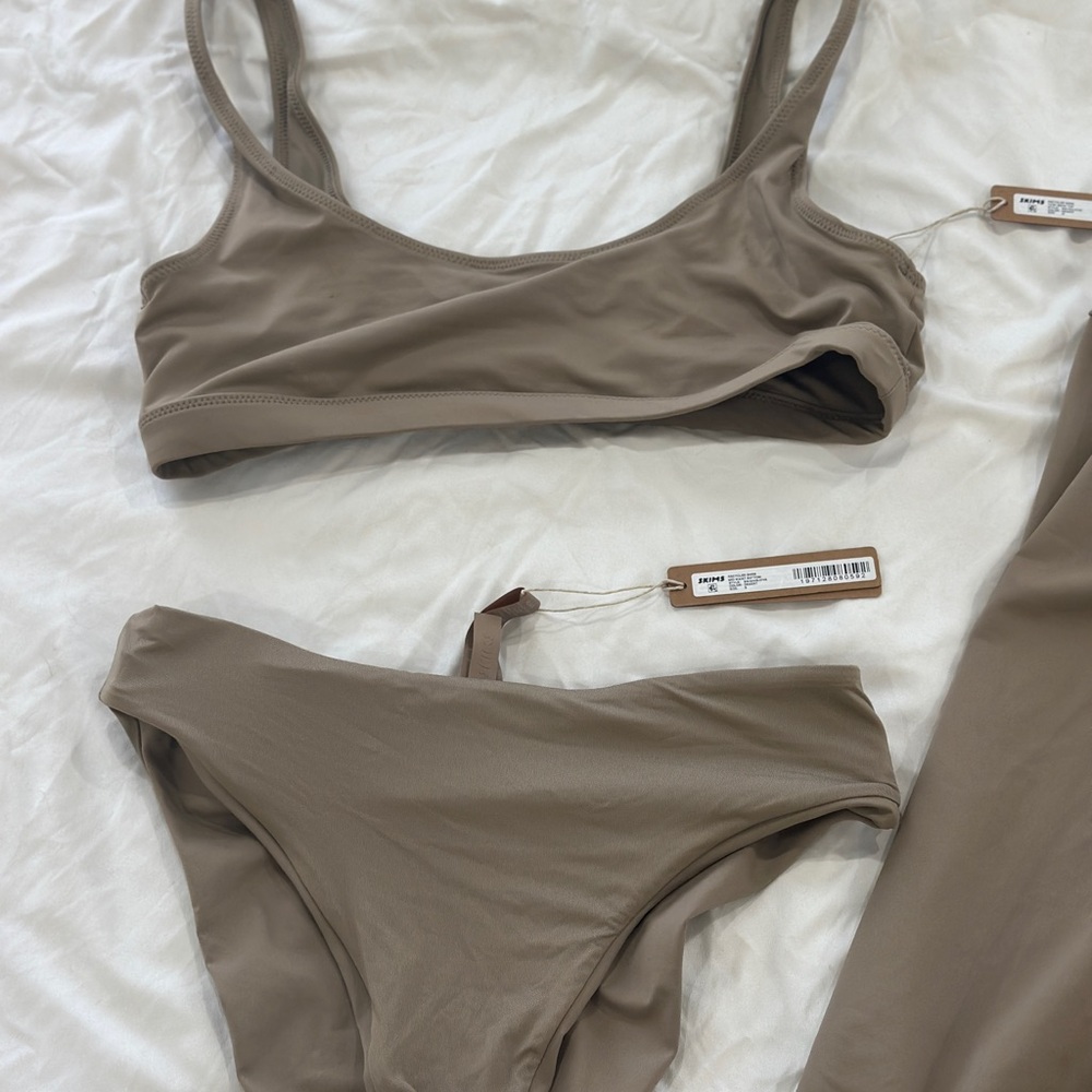SKIMS Taupe Three-Piece Swim Set - Picture 3 of 5
